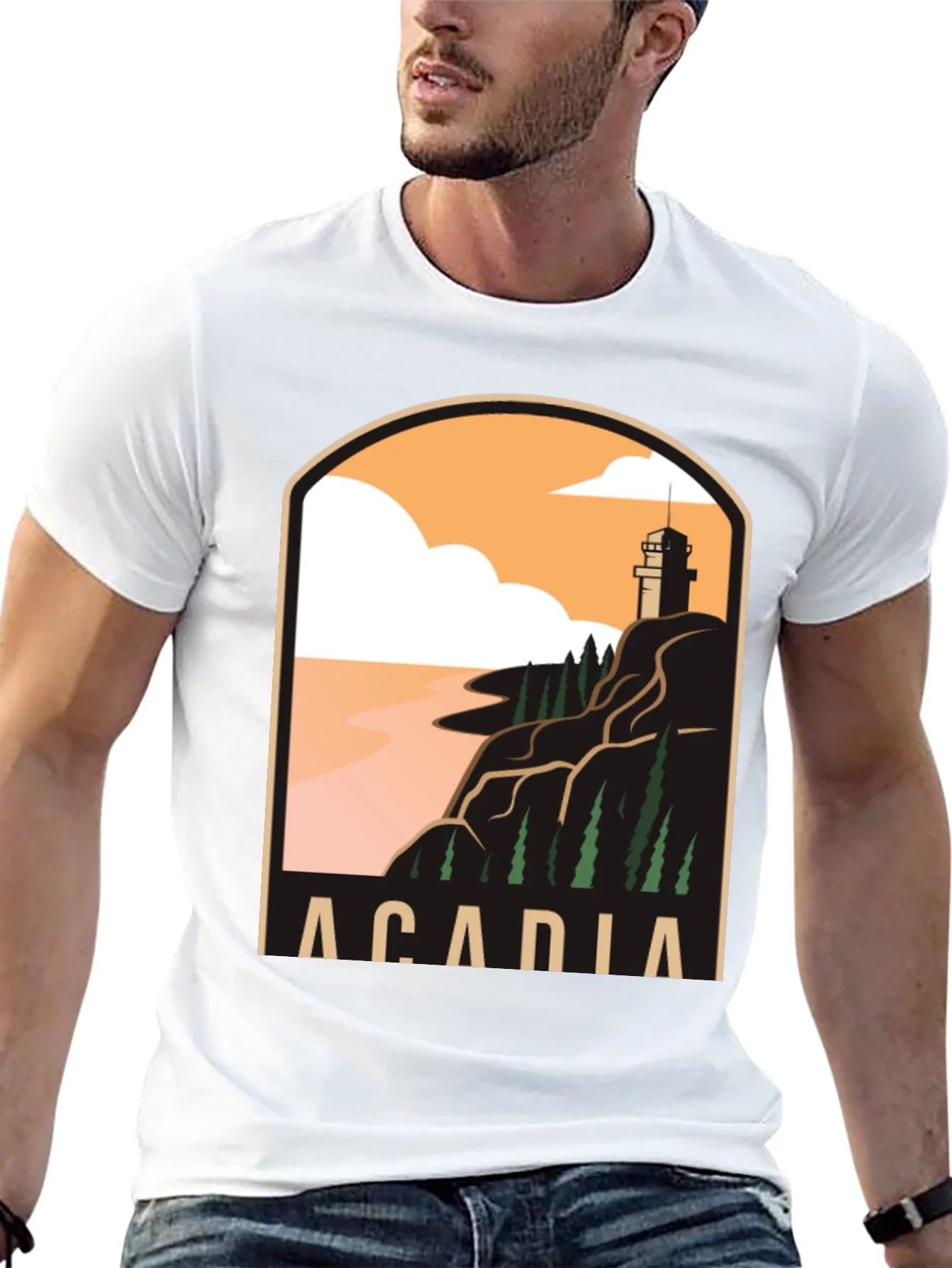 Acadia National Park T-Shirt - Coastal Lighthouse Graphic Tee