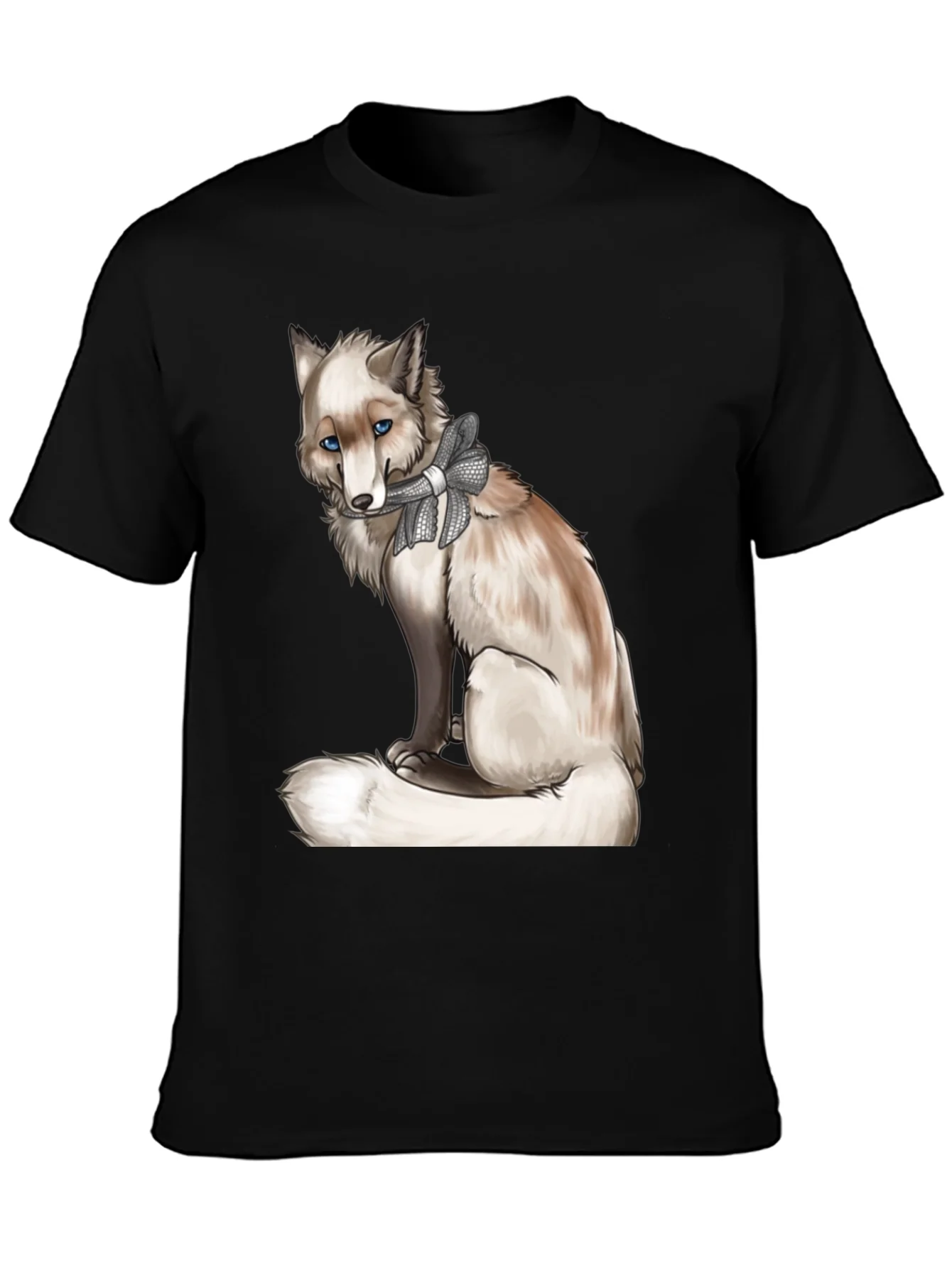 Fox with Bow T-Shirt - Stylish Animal Graphic Tee