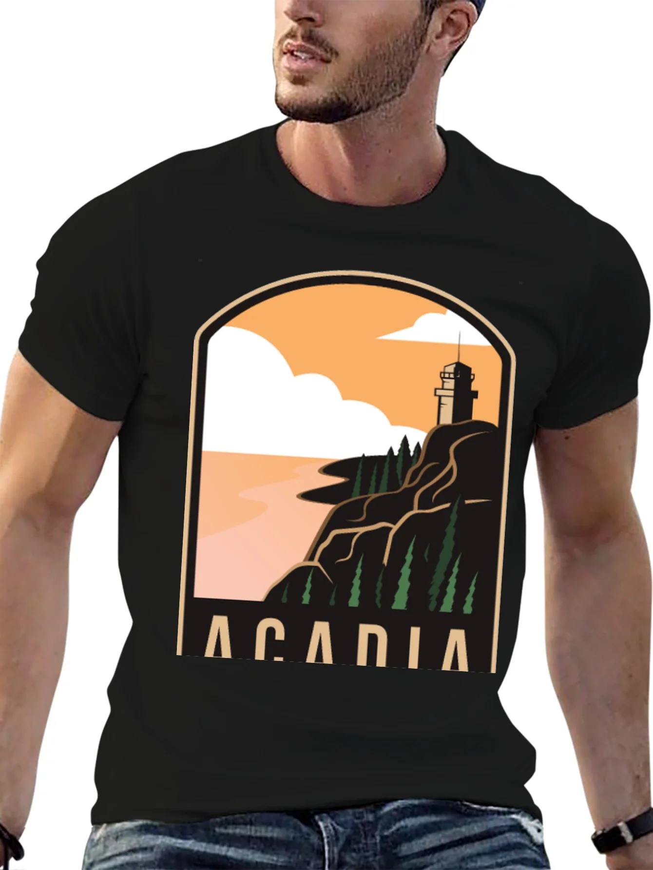 Acadia National Park T-Shirt - Coastal Lighthouse Graphic Tee