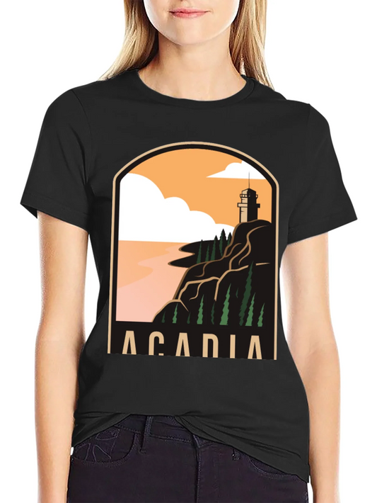 Acadia National Park T-Shirt - Coastal Lighthouse Graphic Tee
