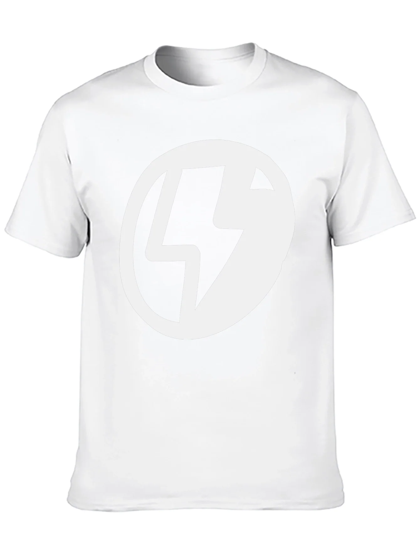 Black T-Shirt with Lightning Bolt Circle Graphic