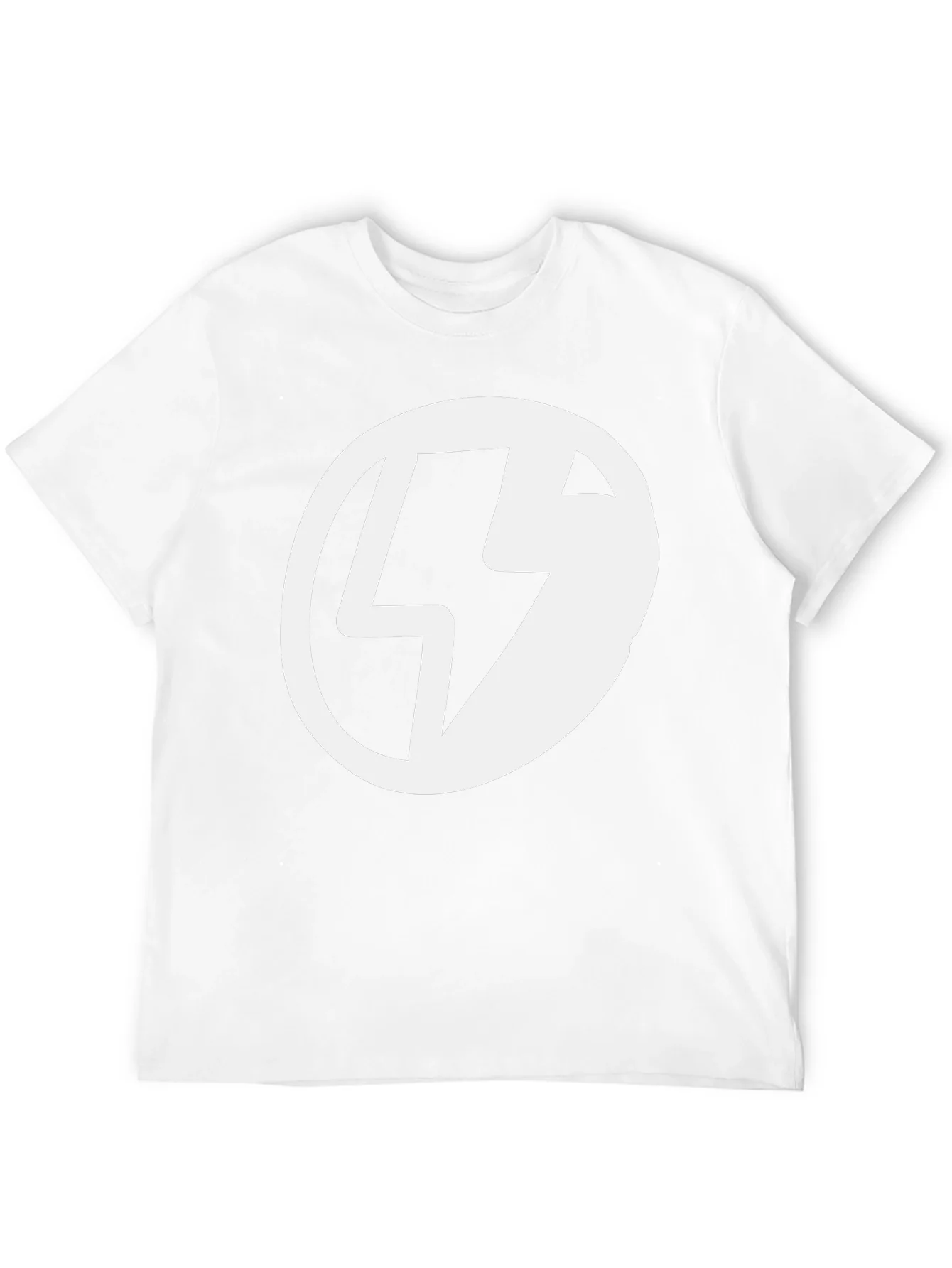 Black T-Shirt with Lightning Bolt Circle Graphic