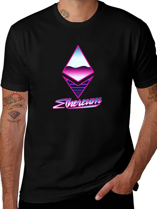 Retro Ethereum Crypto Black T-Shirt