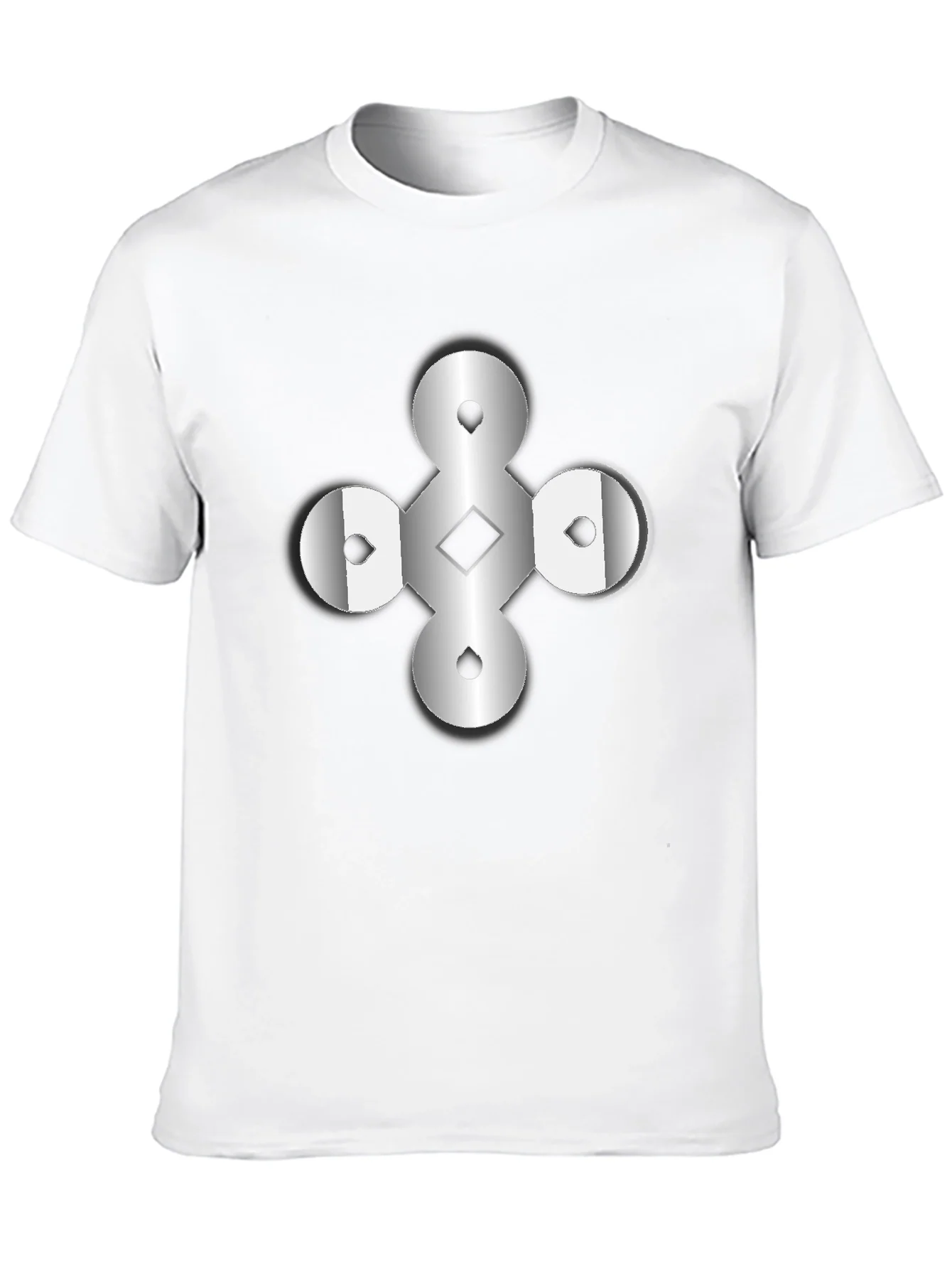 Abstract Geometric Graphic Print Black T-Shirt