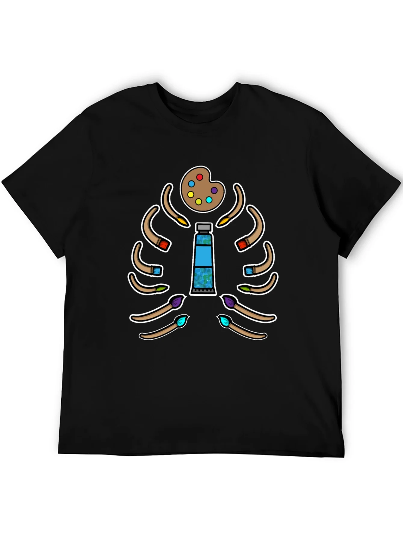 Artist Skeleton Rib Cage T-Shirt - Painting Passion